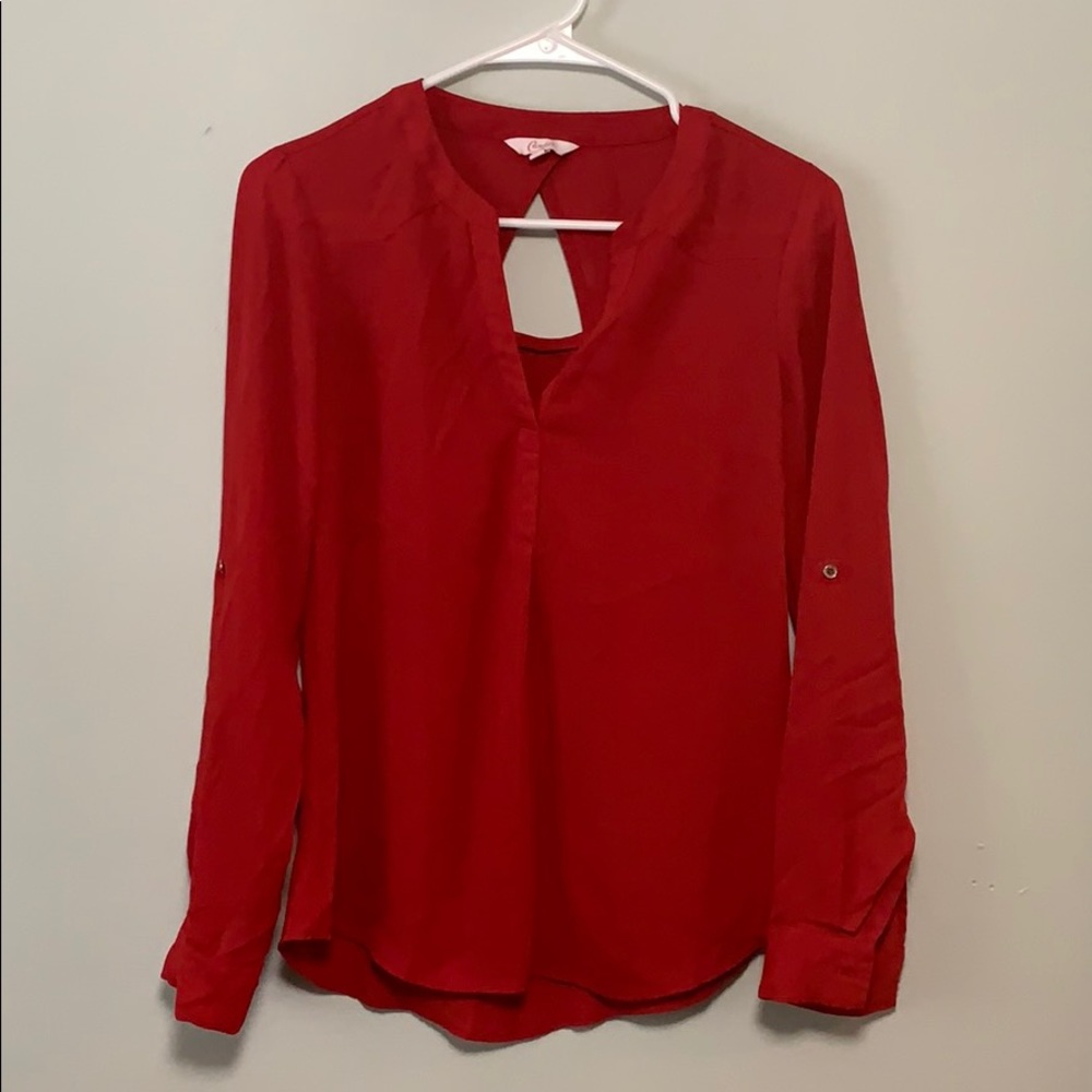Candies red long sleeve blouse